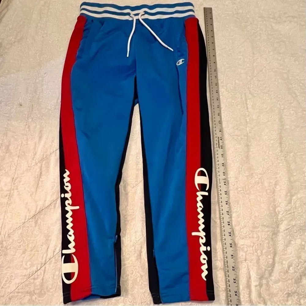 Champion Sz Medium Blue and Red Track Pants Breakdance B Boy B-Boy B-Girl Fresh